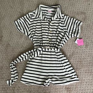 Kate Spade striped romper coverup